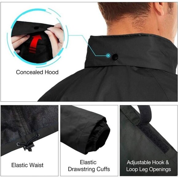 Rain Suit Waterproof Breathable Lightweight 2 Pieces Rainwear - Picture 5 of 7